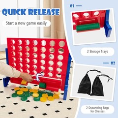 Wall Mounted or Tabletop Giant 4 in a Row Jumbo 4-to-Score Connect Game Set