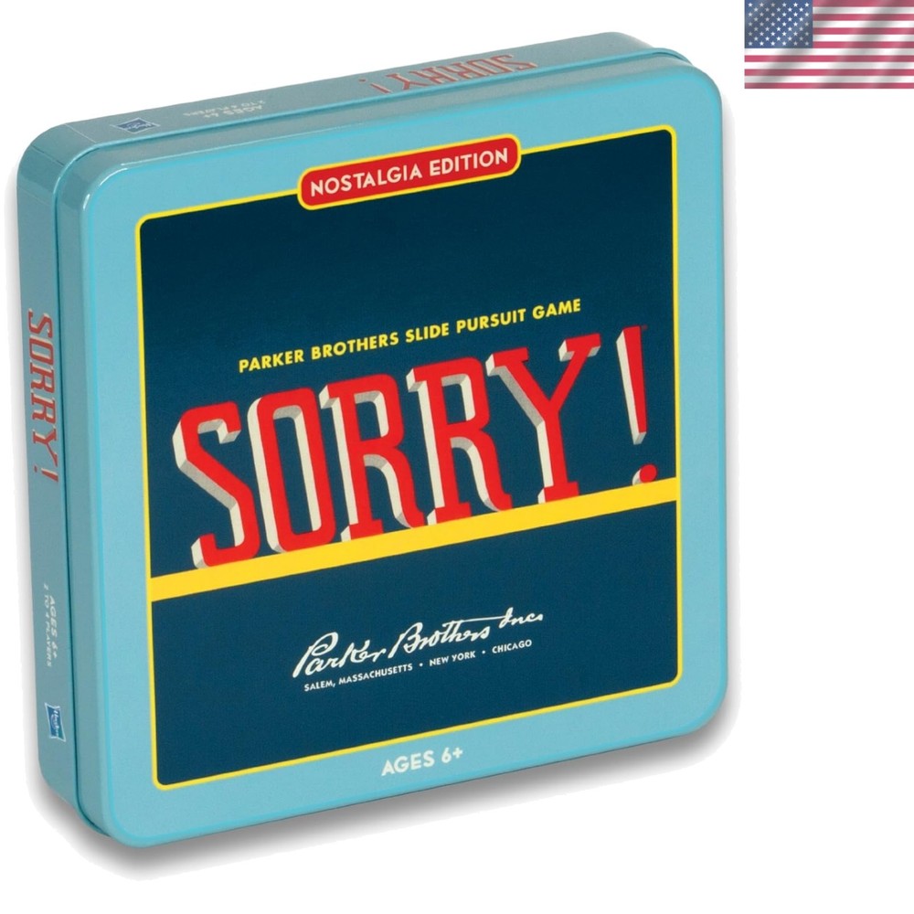 Sorry! Nostalgia Edition Board Game in Collectible Tin – Vintage Fun for Ages 6+