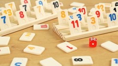Rummy Cube 6 Player Game Set – 160 Large Number Tiles, Wooden Racks & Travel Cas