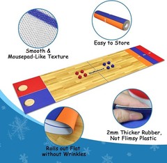 Compact 4-in-1 Game Set for All Ages – Curling, Shuffleboard, Bowling & Cornhole