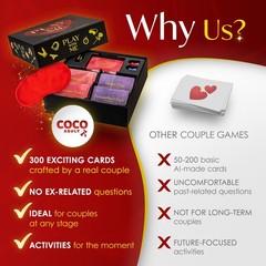 Spicy Date Night Couples Game – 300 Fun Dares & Conversation Cards for 2 Players