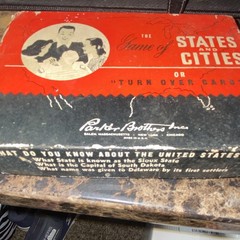 1946 Parker’s Brothers Game of States & Capitals Vintage Free Shipping
