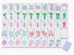 LUMINAIRE PURPLE 4 Layer Acrylic Mahjong Tiles American Set 160 Tiles US SELLER!