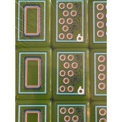 Modern Three Layer Mahjong Tile Set Green Pink White Floral American Mahjong