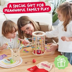 BALLFALL Jumbo – Montessori Wooden Board Game for 3 4 5 6 Years – Colorful St…