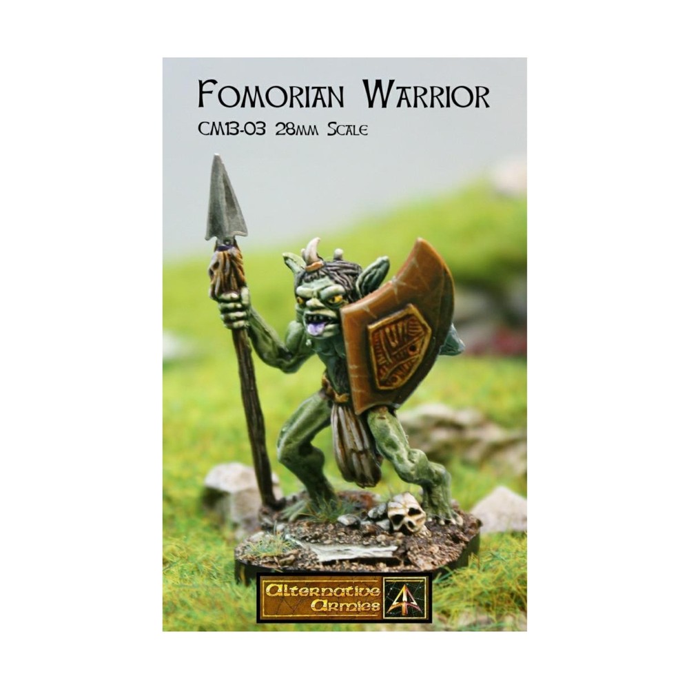 Alternative Armie Mini 28mm Fomorian Warrior – Spear and Raised Shiel Pack New
