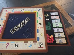 HUGE Monopoly Luxury Edition Blue Board Game Collectible Elegant Complete