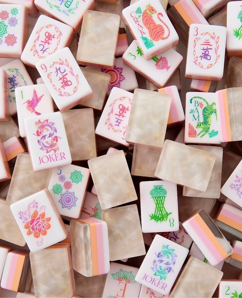 American Mahjong Game Set, 160 Pearlescent Layered Mah Jong Tiles
