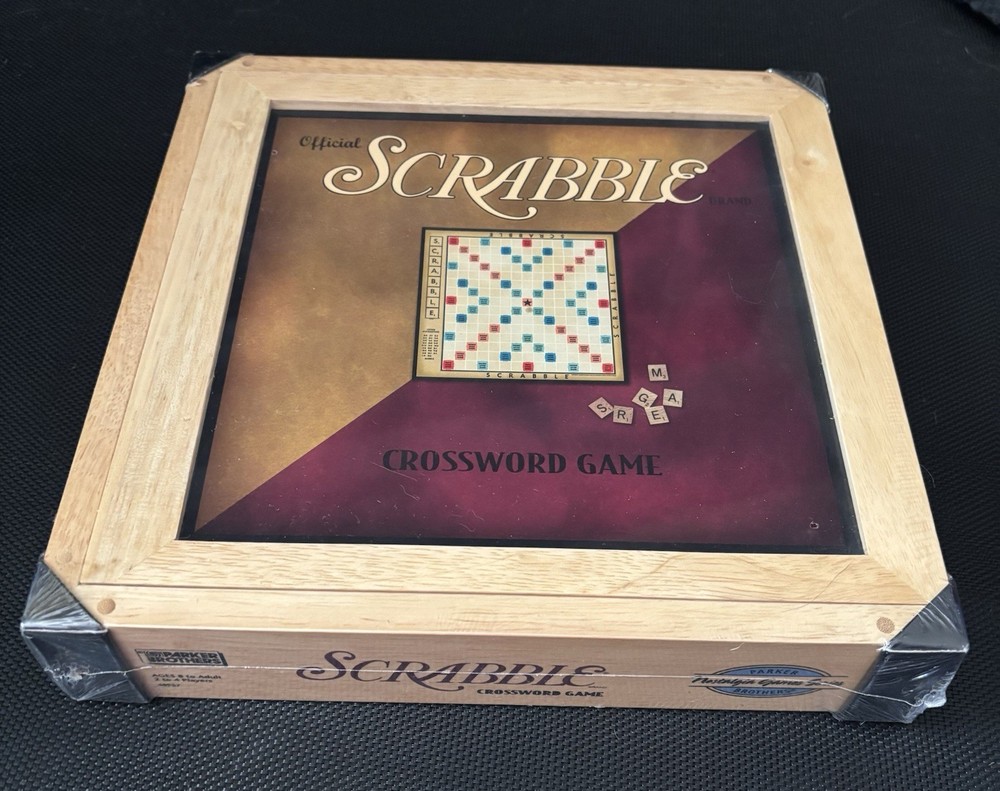 Official Scrabble Crossword Game Nostalgic Wooden Box New Sealed 2002 Hasbro