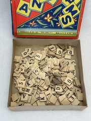 Antique 1920 Anagrams Game By Pressman Co. Inc. USA With Box Complete Preowned