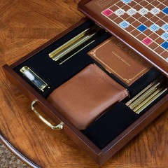 Scrabble Luxury Edition with Rotating Wooden Game Board by Winning Solutions New