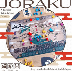 Joraku Deluxe Strategy Board Game, 40 Wooden Samurai Meeples, Area Control and T