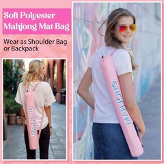 Sunnymove 35 Inch Long Mahjong Mat Bag Cute Double Strapped Soft Polyester