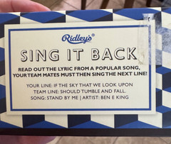 Ridley’s Sing It Back Card Game 100 Cards Music Trivia Party Game 2018 Boxed