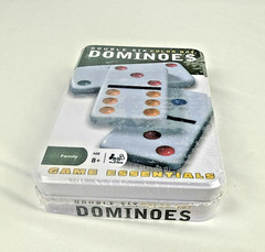 NEW SEALED Double Six Color Dot Dominoes Game in Metal Case Travel Set FREE SHIP