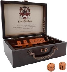 Front Porch Classics, Circa Shut the Box, Wooden 9 Number Dice Game with Case fo
