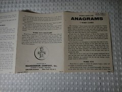 1957 Transogram Anagrams #1150 Word Tiles Game Replacement Parts Instructions