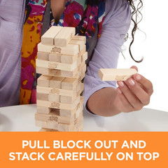 Hasbro Gaming Jenga Wooden Blocks Stacking Tumbling Tower Game | Party Games for