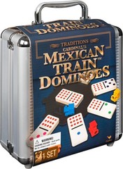 Spin Master Games, Mexican Train Dominoes Set in Aluminum Carry Case, Includes C