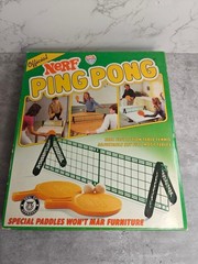 Vintage Nerf Ping Pong Table Tennis Game Complete 1982 USA Family Fun