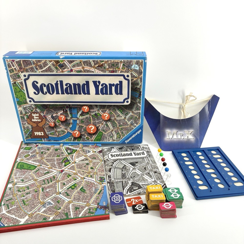 Scotland Yard Ravensburger 1983 Spiel Des Jahres Board Game Complete Mr X