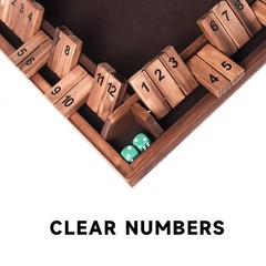 4-Player 12 Number Shut The Box Dice Game. Family Party Porch Pub Bar Board Game