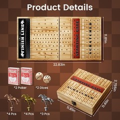 Horse Racing Board Game with 11 Luxury Metal Horses, Horse Race Board Games H…