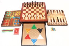 Deluxe Game Gallery 12 in 1 Game House w/ 12 Classic Games w/ Wooden Game Chest