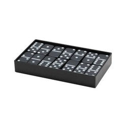 Dominoes Double 6 Six Jumbo Size Black Tile Game Set New