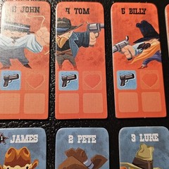 Flick ’em Up Game 10 Cowboy Tiles BLUE and RED Cardboard Piece Parts Only 2016
