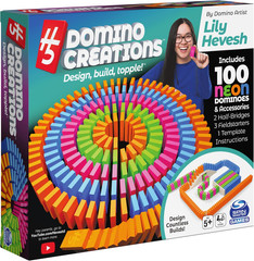 Spin Master Games, Lily Hevesh H5 Domino Creations 100-Piece Neon Dominoes Set,