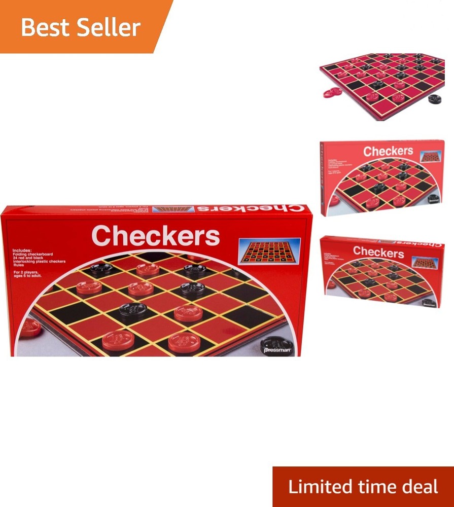 Timeless Checkers Board Game – Complete Set with Folding Board & Instructions