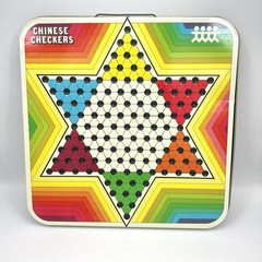 Vintage Pressman CHINESE CHECKERS /CHECKERS Tin Board 14″ Marbles