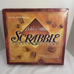 Scrabble Deluxe Edition Crossword Game 1999 100% COMPLETE! EXCELLENT CONDITION