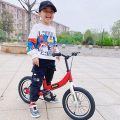 Balance Bike 16 inch 1 Kids 14 inch Red Pedal Training Wheels Brakes OHIIK Years