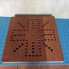 Vintage Handmade Solid Wood 2-Sided Game Board:Chinese Checkers & Aggravation
