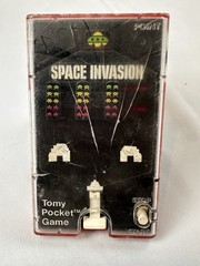2 Vintage Ball Shooter Toy Game Tomy Pocket Space Invasion & Soccer Skill Shot