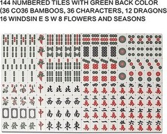 Mahjong Tiles Set 144 Pieces 1.5 Inch Large Melamine #R014