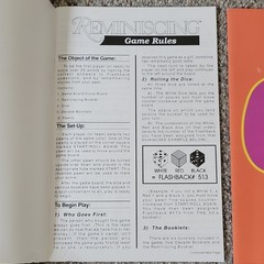 Reminiscing Board Game Nostalgia Theme Complete Dice Booklets 2 Players Ages 30+