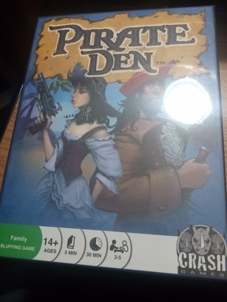 Pirate Den Family Bluffing Board Game 2015 Crash Games 3-5 Players Open Box