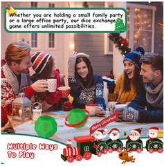 Christmas Gift Exchange Dice – 12 Sides 3x3x3 Inches, Holiday Party Dice Game
