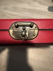 Vintage Chinese Lacquer Mahjong Set Complete Red Dragon Case NEW NEVER USED