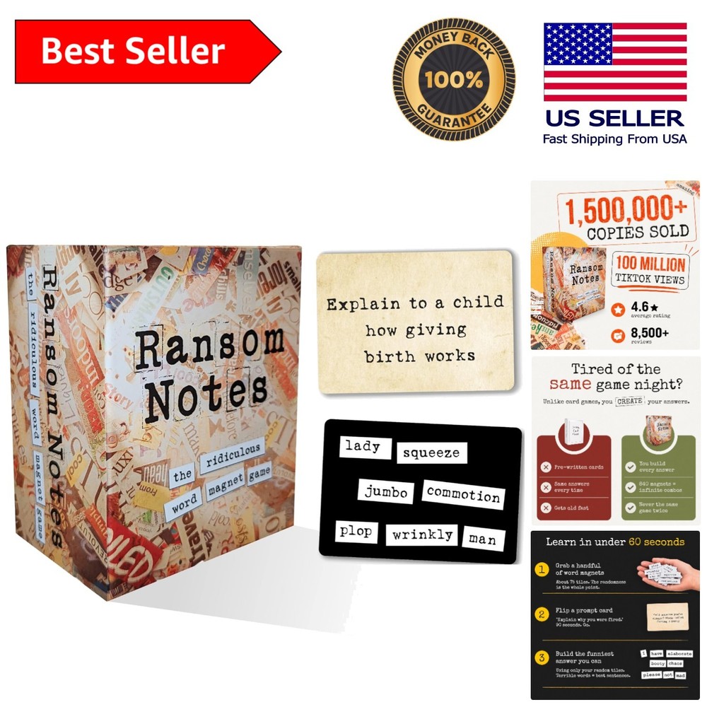 Ultimate Ridiculous Word Magnet Game – Perfect for Adults 3+ Players, Gift Idea!