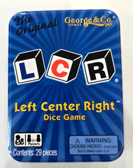 LCR Left Center Right Dice Game Blue Tin New Sealed Free Ship Add’l