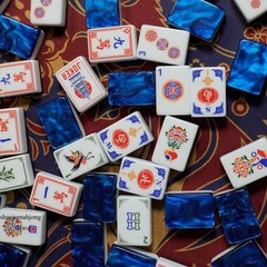 American Mahjong Tiles set ,160 tiles, Sapphire Crane，gift