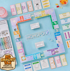 🔥 FREE SHIP Aura Monopoly Game Set Glass Board Luxury Edition Family Gift Game