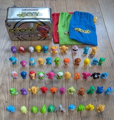 Lot of 53 Vintage Crazy Bones. Mixed Lot. Various Characters & Colors W/bags