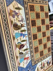 HANDCRAFTED Persian Khatam Backgammon HANDMADE Wooden Backgammon