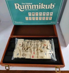 This Rare RUMMIKUB Rummy Tile Game 1997 Hertzano Israel – NIB W/Carry Case.