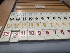 VTG Rummikub 1960’s All Wood Box & Wood Sides W/ Metal Brackets- 106 TILES EUC
